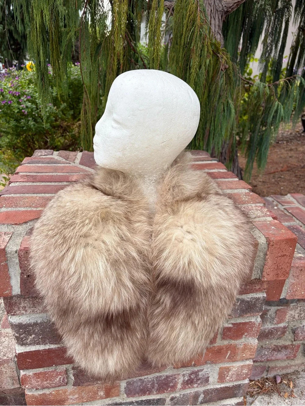 Fluffy Fox Fur Stole Wrap Collar Rocker Style Unisex